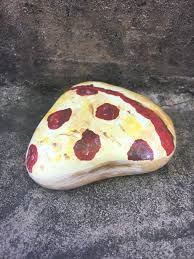 Painted Pizza Rock By Christa Keeler Food Pizza Pepperoni Pizza