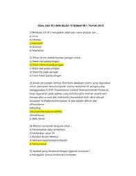 Berikut ini merupakan contoh soal pat mata pelajaran biologi kelas x & jawaban. Soal Jawab Uas Tkj Smk Kelas 10 Semester 1 Tahun 2018 2019 Unduh Buku 1 7 Halaman Pubhtml5