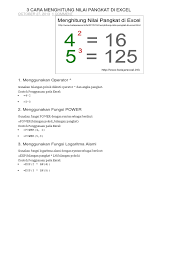 Penulisan keduanya dalam rangka menghitung akar pangkat 3 dari suatu bilangan di excel adalah sebagai berikut Cara Menghitung Nilai Pangkat Di Excel