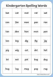 10,000+ learning activities, games, books, songs, art, and much more! Kindergarten Spelling Words Charts Your Home Teacher