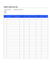 Looking to write a company credit card policy? Credit Card Usage Log Template