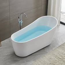 Another exceptional tub from barclay. Vanity Art Bourges 55 In Acrylic Flatbottom Bathtub In White Va6522 S The Home Depot