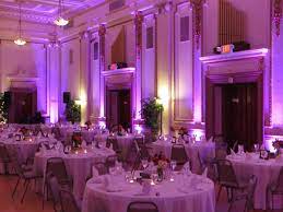 The Night Began With Uplighting In Purple At Ashley And Frank S Wedding Reception At The Masonic Temple In Erie Pa In The Wedding Reception Uplighting Wedding
