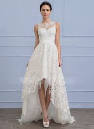 A Line Princess Scoop Neck Asymmetrical Lace Wedding Dress 002107816 Jenjenhouse Asymmetrical Wedding Dress Wedding Dresses Lace Wedding Dresses