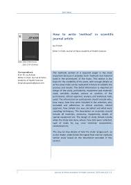 This is not an exercise in flowery. Pdf How To Write Method In Scientific Journal Article