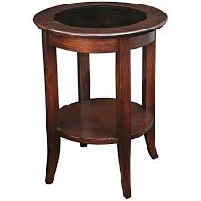 Check spelling or type a new query. Leick Furniture Solid Wood Round Glass Top End Table In Chocolate Oak 10036