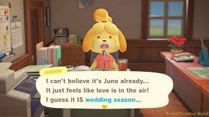 U003cbr/u003eu003cbr/u003ethe month of june is dedicated to the goddess of marriage while the number sequence of 2 and 0 on that day signifies a magnified influence of blessings from the goddess of marriage. Wedding Season Event 2021 How To Get Heart Crystals Every Wedding Item In Animal Crossing New Horizons
