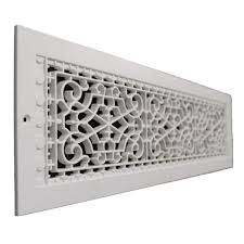 Return air grille register cover vent cover ac vent cover round registers & grilles energy efficient eco option registers & grilles. Smi Ventilation Products Victorian Wall Mount 30 In X 6 In Opening 8 In X 32 In Overall Size Polymer Decorative Return Air Grille White Vwm630 The Home Depot