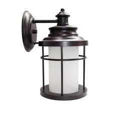 Today's bronze outdoor sconces come in styles that range from industrial styles that work well for other things to know about bronze outdoor wall sconces. Home Decorators Collection Led Antique Bronze Exterior Wall Lantern Sconce With Frosted Crackle Glass Dw8224abz The Home Depot
