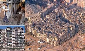 Kowloon Walled City A Rare Insight Into One Of The Most Densely Populated Places On Earth Which Housed 50 000 People Kowloon Walled City Walled City Aerial
