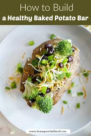 Baked potatoes are one of those meals in my house that fit the category of, i'm really tired and i've gone brain dead and i really. Baked Potato Bar With Healthy Toppings It S A Veg World After All