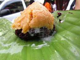 Sweet Black Sticky Rice And Egg Custard Food Thai Breakfast Sweet Sticky Rice