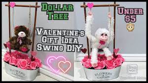 Dollar Tree Valentine S Day Gift Idea Swing Diy Teddy Bear Or Monkey S Diy Teddy Bear Diy Valentine S Gift Baskets Valentine Gift Baskets