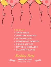 The month prior birthday planner gives you the oppurtunity to plan early. Online Birthday Party Program Template Fotor Design Maker