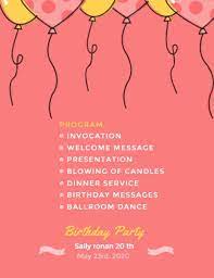 Choose a free event program template to customize online. Online Birthday Party Program Template Fotor Design Maker