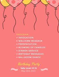 Inspirational free wedding program templates best of word template. Online Birthday Party Program Template Fotor Design Maker