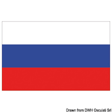Oben weiß, in der mitte blau und unten rot. Flagge Russland
