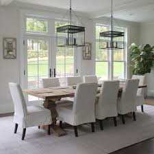 Reclaimed Wood Trestle Dining Table Transitional Dining Room Dining Room Design Beautiful Dining Rooms Transitional Dining Room