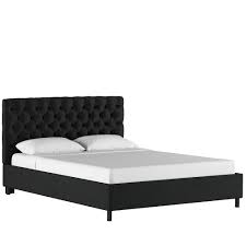 Meridian furniture inc aiden velvet platform bed. Skyline Furniture Oxford Full Tufted Platform Bed In Velvet Black The Home Depot Canada