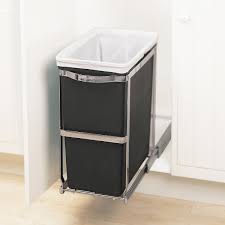 Pull Out Trash Can Simplehuman Black 8 Gal Under The Counter Pull Out Trash Can The Container Store