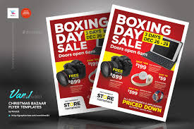 Use this colorful retail flyer template to promote your sales event; Boxing Day Sale Flyer Templates By Kinzi21 Graphicriver