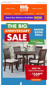 With a rich cherry finish, a smooth, contoured table top and a casual yet sophisticated veneer table design, this dining set will add a polished feel to your home. Delicious New Dining Room Deals Big Lots Email Archive