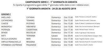Consulta su virgilio sport il calendario completo di serie c 2020/2021 e scopri date, orari e squadre avversarie di tutte le partite in programma. Serie C Girone C Gli Orari Della Prima Giornata Media News 24