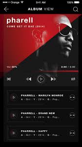 Rubrum Music Player Ios Album View Design Png By Robert Berki Ios Music Player Mobile App Inspiration Web App Design