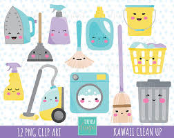 Cleaning Clipart Commercial Use Kawaii Cleaning Clipart Etsy Clip Art Free Printable Art Kawaii Clipart