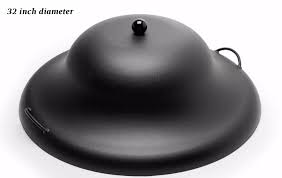 This waterproof fire pit accessory is made from durable 300d polyester with a pvc backing to protect the fire pit from most weather. 32 Inch Round Dome Black Aluminum Fire Pit Cover Snuffer