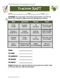 Creative Fractions Raft Activity Mixed Numbers Improper F Fractions Teaching Fractions Math Camp