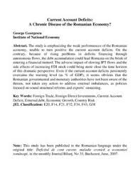 Acasă etichete deficitul de cont curent. Deficitul De Cont Curent Maladie CronicÄ A Economiei Romanesti Munich Personal Repec Archive