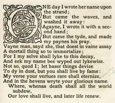 Spenser Sonnet 75 One Day I Wrote Her Name Upon The Strand Bookworm Quotes Poetry Analysis Book Humor