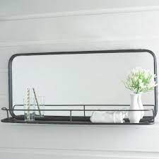 Metal Mirror With Shelf Large Mirror With Shelf Industrial Mirrors Bathroom Mirror With Shelf