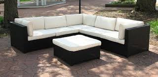 Black Resin Wicker Outdoor Furniture Sectional Sofa Set White Cushions By Cc Outd Outdoor Wicker Furniture Outdoor Sectional Furniture Best Outdoor Furniture
