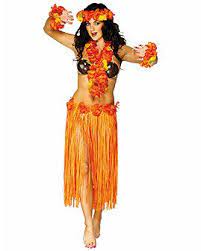 Shake Those Hips And Shimmy In The Orange Hula Skirt Hawaiian Skirt Hula Skirt Fancy Dress Costumes