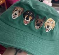 Custom Embroidered Pet Bucket Hat: Personalized Dog or Cat ...