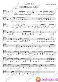 Sheet Nhạc Bai Em đa Biết Sheet Bai Hat Sheet Music Music Piano