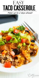 This Taco Casserole Recipe Is Loaded With All Of Your Mexican Favorites And Topped With Doritos Fritos Or T Casserole Crockpot Recipes Cooking Taco Casserole