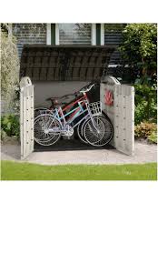 Store It Out Ultra Wood Effect Barrel Plastic Bike Store B Q For All Your Home And Garden Supplies And Adv Outside Bike Storage Garden Storage Shed Bike Shed