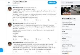 Tengku zul, lanjut uas, bercerita tentang pondok tahfizh quran yang dia sebelumnya, ketua pa 212 slamet maarif saat dikonfirmasi viva membenarkan kabar duka wafatnya tengku zulkarnain. Kicauan Ustad Tengku Zulkarnain Tentang Meninggal Dunianya Ustad Maheer Allah Maha Adil Sumut Indozone Id