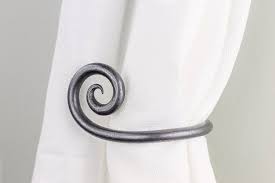 Scroll Curtain Tie Back Curtain Holdbacks Forged Iron Etsy Curtain Tie Back Hooks Tie Back Hooks Curtain Tie Backs