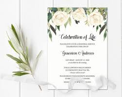 A single fold, letter size program is the most popular and versatile and. White Rose Frame Celebration Of Life Template Funeral Etsy In 2021 Memorial Service Invitation Funeral Invitation Celebration Of Life