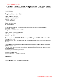 Doc Contoh Surat Kuasa Pengambilan Uang Di Bank Latif Zaed Academia Edu