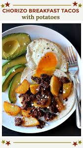 Chorizo Breakfast Tacos With Potatoes And Eggs Recipe Chorizo Potatoe Salad Recipe Chorizo Breakfast
