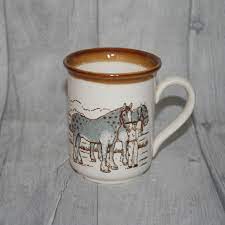 Custom mugs make great gifts for friends and loved ones. Biltons Pottery Coloroll Horse Mug Made In England Mugs Pottery Vintage Cups