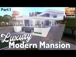 Bloxburg Build Luxury Modern Mansion Roblox Part 1 2 Youtube