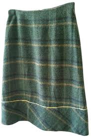 Oilily Greens And Blues Tartan Plaid Skirt Size 8 M 29 30