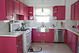 Kitchen Beautiful Color Kitchen With Pink Cabinet Traditional Kitchen Valances Decorative Pink Kitchen Painted Kitchen Cabinets Colors Pink Kitchen Cabinets