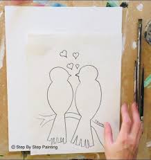 Easy Simple Bird On Branch Drawing How To Paint Love Birds On Branch Bird Paintings On Canvas Bird Painting Acrylic Love Birds Drawing
